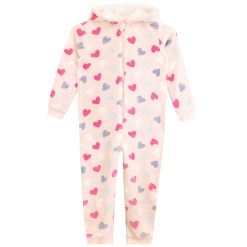Hearts hooded sleepsuit - hearts, kids