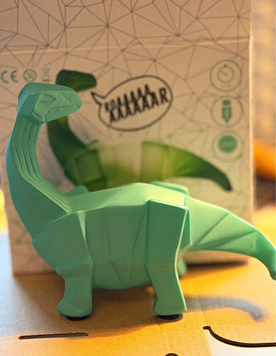 Green dinosaur night light - green,