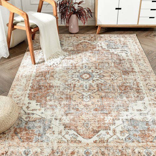 Vintage floral area rug - x,
