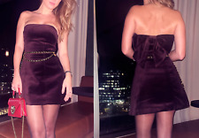 Zara Short Velvet Bow Dress Burgundy Maroon Red Size XS S M L XL 9118/150 New