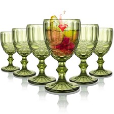 6 Pack Retro Glass Goblets
