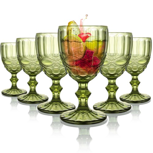 Pack retro glass goblets - 6,