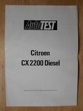 CITROEN CX 2200 Diesel orig 1977 UK Mkt Road Test Brochure