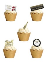 Cake Toppers Age Fifty 50th Birthday 24 STAND UP  Edible Wafer Paper Decorations