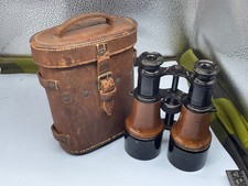 Original WW1 Dated British Army Binoculars in a Well Marked Leather Case