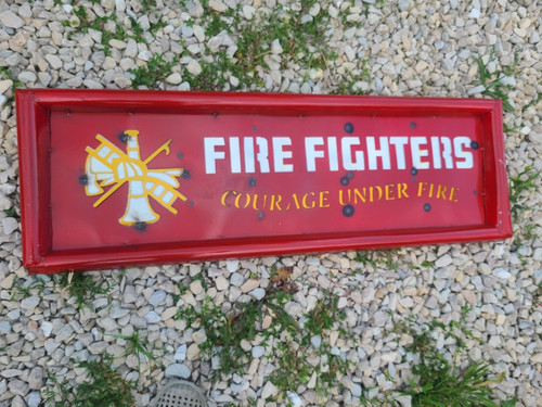 Metal art fire fighters - fire,