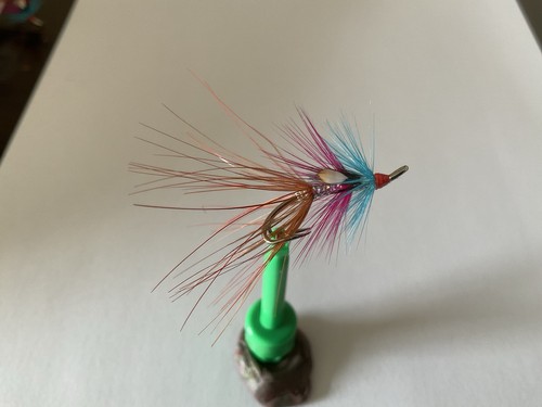 Four salmon flies - four, silver