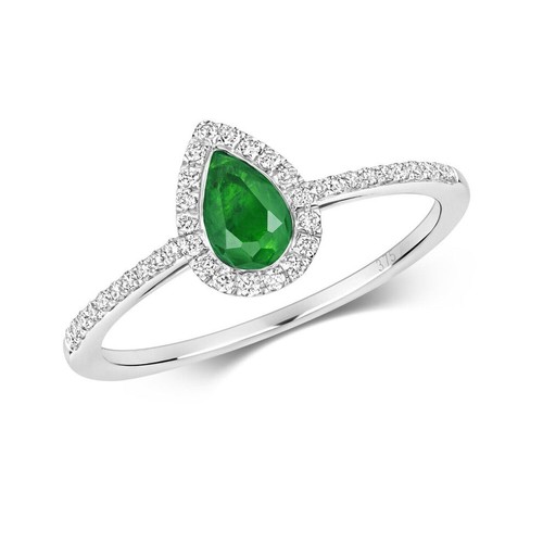 Real emerald and diamond pear - real,