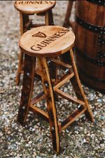 Rustic Oak Whiskey Barrel Bar Stools - Handcrafted, Authentic, Vintage Finish