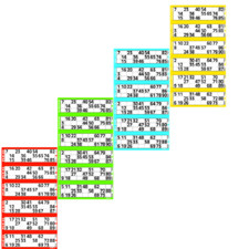 3000 Bingo Flyers 4 Pads Of 750 Tickets 6 To View 1-90 Singles Quickies  JUMBO