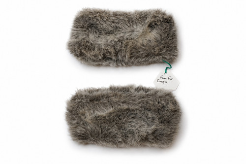 Vintage faux fur cuffs grey - vintage,