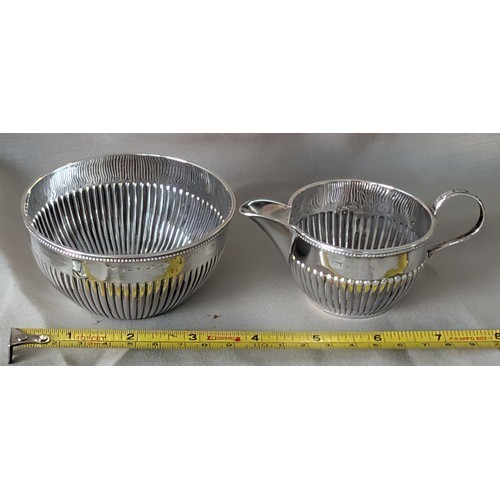 Sterling silver fluted - , sugar