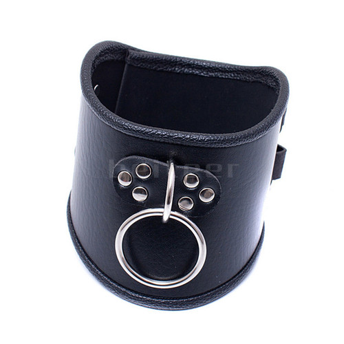 Leather neck collar with - leather,
