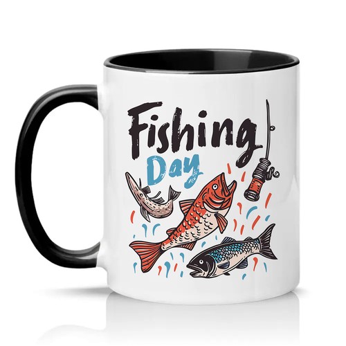 Fishing day mens 11oz ceramic - mens,