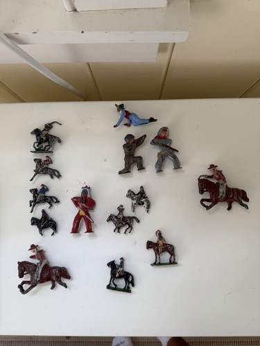 Vintage cast metal cowboy - vintage,