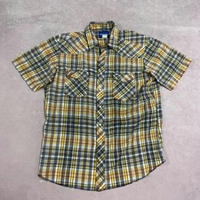 Wrangler Western Shirt Checked Patterned Short Sleeve With Chest Pockets Men S L