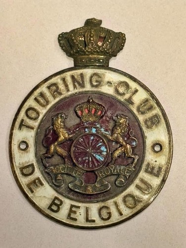 Vintage enameled car badge - enameled,