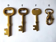 1x Fossil Replacement Key Gold-Tone Brass Charm Handbag Fob Hang buckle