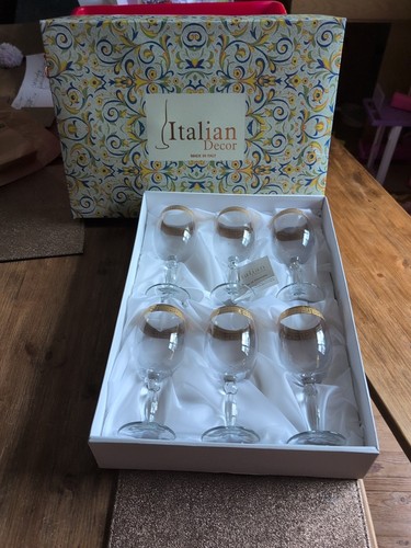 Italian decor boxed glasses - italian,