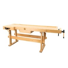 Holzmann Solid Wood Working Bench WB210 with Drawer + Clamping Jaws 2.1m x 0.66m