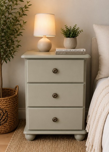 Upcycled pine bedside cabinet - pine,