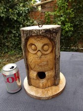 Owl design hand carved tree - owl,