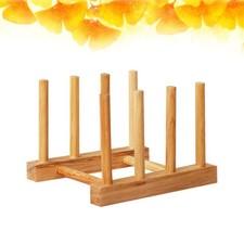  Dish Rack Draining Board Bamboo Storage Kitchen Cabinet Organizer