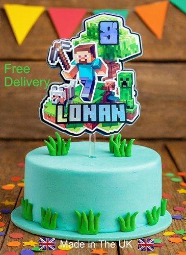 Minecraft cake topper - minecraft,