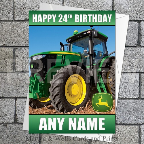 John deere birthday card 5x7 - deere,