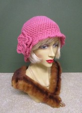 ROSE PINK HAND CROCHET HAT