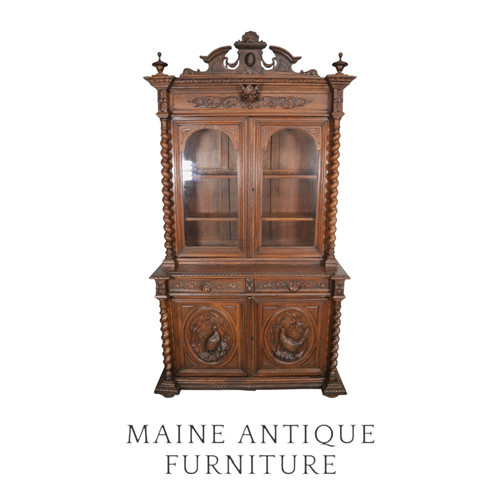 Antique carved oak sideboard - antique,
