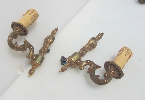 Vintage brass wall lights - brass,