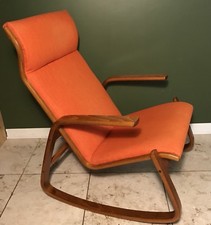 Ingmar Relling Flame Rocking Chair Westnofa Bentwood Danish Modern - Rare