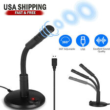 Computer Mini Condenser Microphone USB Stand Recording Mic For PC Desktop Laptop