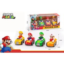Original Super Mario Karting Model Toys Mario Bros 4pcs/set Anime Action Figure