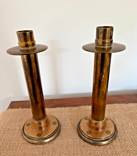 Vintage industrial pair copper - pair,