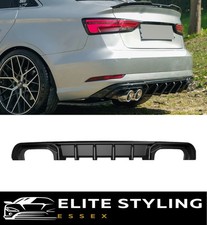 FOR AUDI A3 8V SALOON FACELIFT REAR DIFFUSER VALANCE GLOSS BLACK 2016-2020