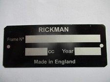 Nameplate Rickman sign vintage