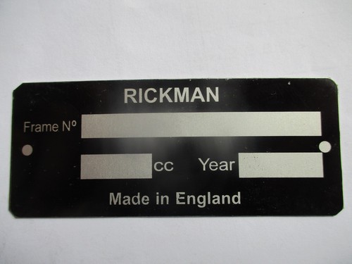 Nameplate rickman sign vintage - sign,