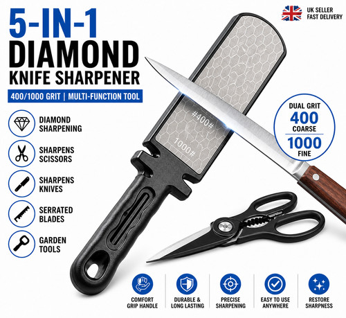 Knife sharpener diamond - 5-in-1,