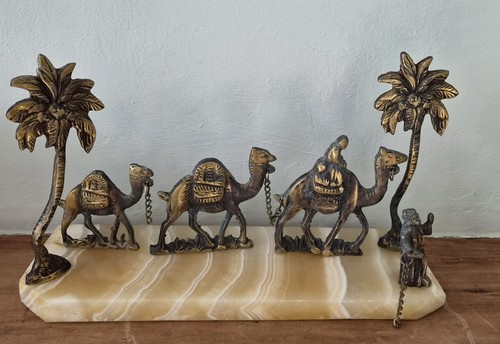 Vintage statue brass palm tree