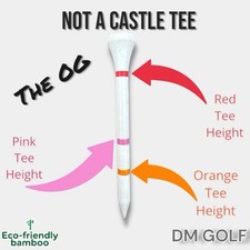 Not A Castle Tee 50x 70mm Bamboo Golf Tees With Castle Tee Height Markers.