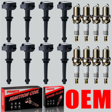 8X OEM Ignition Coil & 8X Iridium Spark Plug For Land Rover Jaguar 5.0L V8 UF618