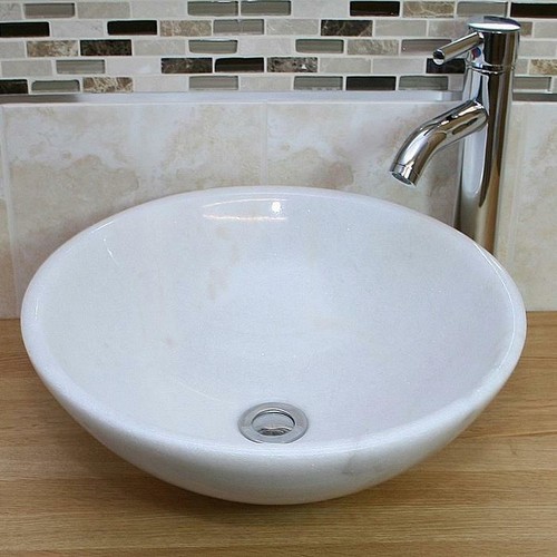 Marble white bathroom basin - marble,