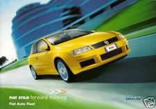 Fiat Stilo 2002 UK Fleet Market Foldout Sales Brochure Abarth, Dynamic & Active