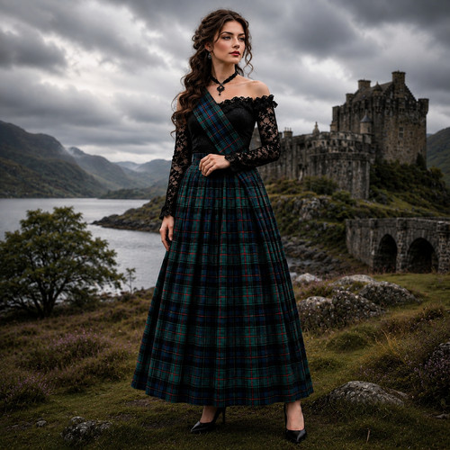 Women scottish tartan - tartan, maxi