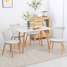 5 Piece Dining Table and Chairs Set Space Saving Dining Table and 4 Chairs Grey