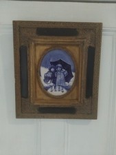 Doulton Burslem Rare Children Blue Series Ware, CERAMIC PLAQUE Framed 