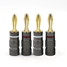 4PCS 4mm Banana Plugs 24K Gold