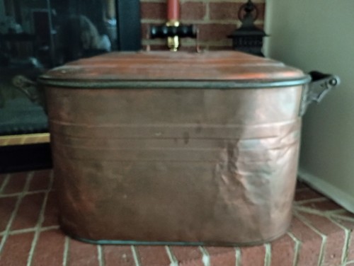 Antique copper boiler - antique, wash